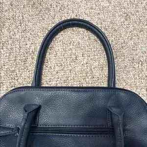 Roots | Bags | Vintage Roots Navy Satchel Mini Tote Bag Leather Top ...
